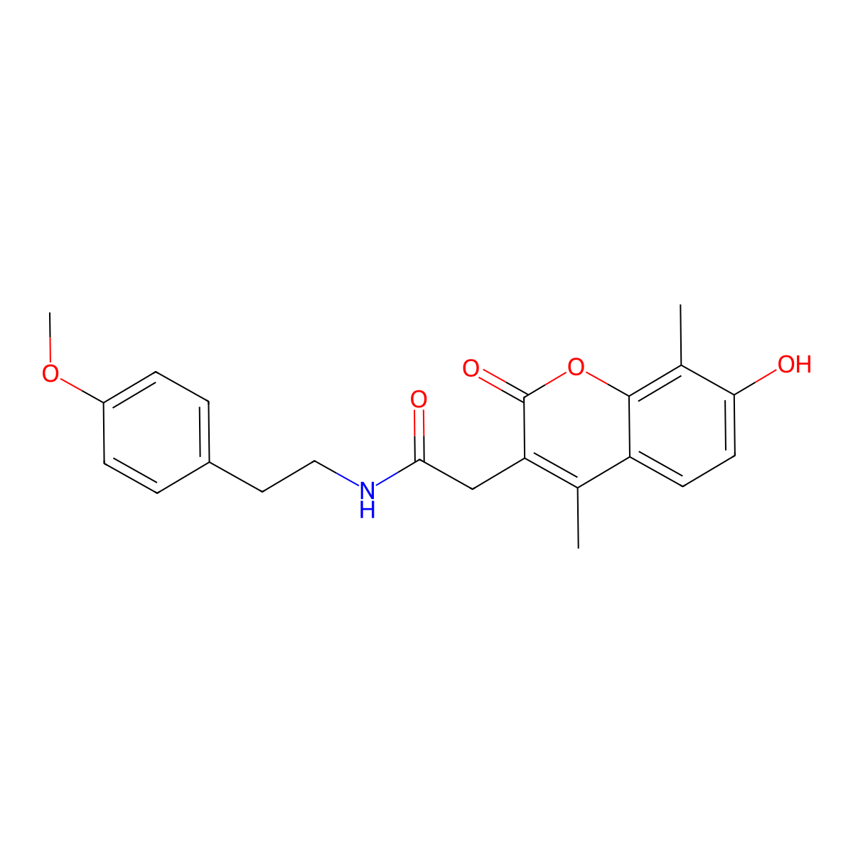 2-(7-hydroxy-4,8-dimethyl-2-oxo-2H-chromen-3-yl)-N-[2-(4-methoxyphenyl)ethyl]acetamide molecular structure, CAS 853896-59-0