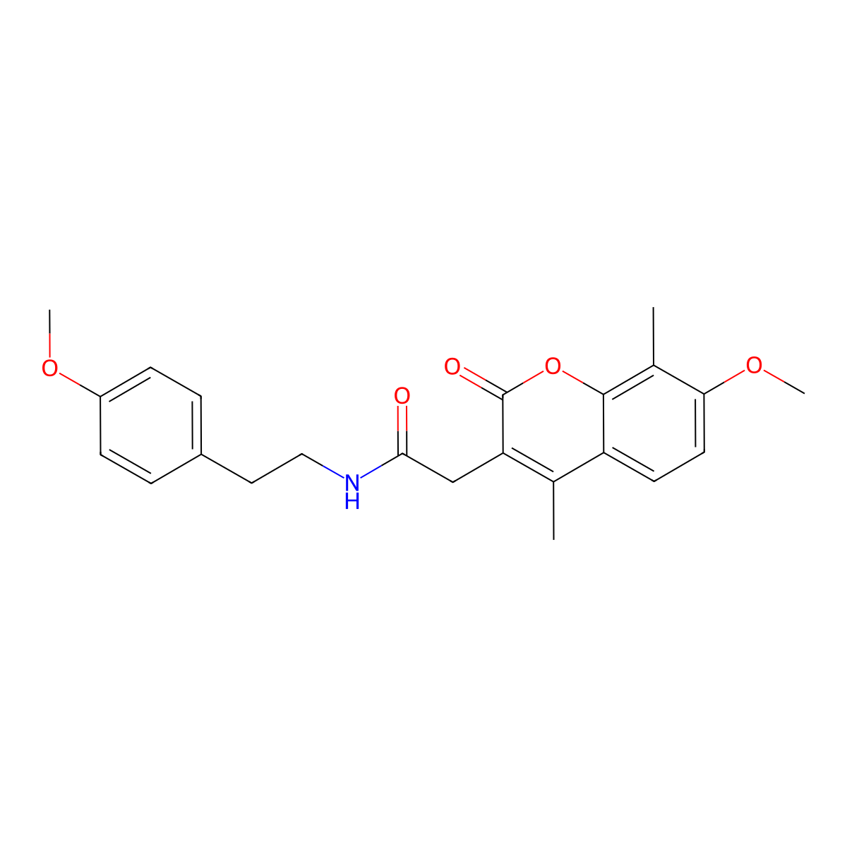 2-(7-methoxy-4,8-dimethyl-2-oxo-2H-chromen-3-yl)-N-[2-(4-methoxyphenyl)ethyl]acetamide molecular structure, CAS 853896-61-4