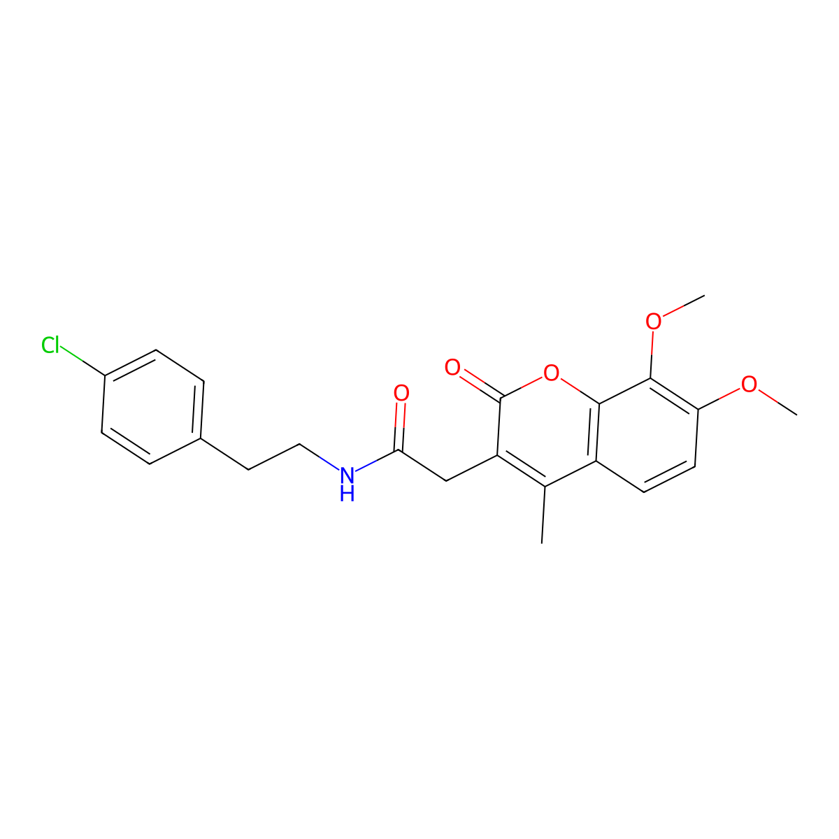 N-[2-(4-chlorophenyl)ethyl]-2-(7,8-dimethoxy-4-methyl-2-oxochromen-3-yl)acetamide molecular structure, CAS 853896-71-6