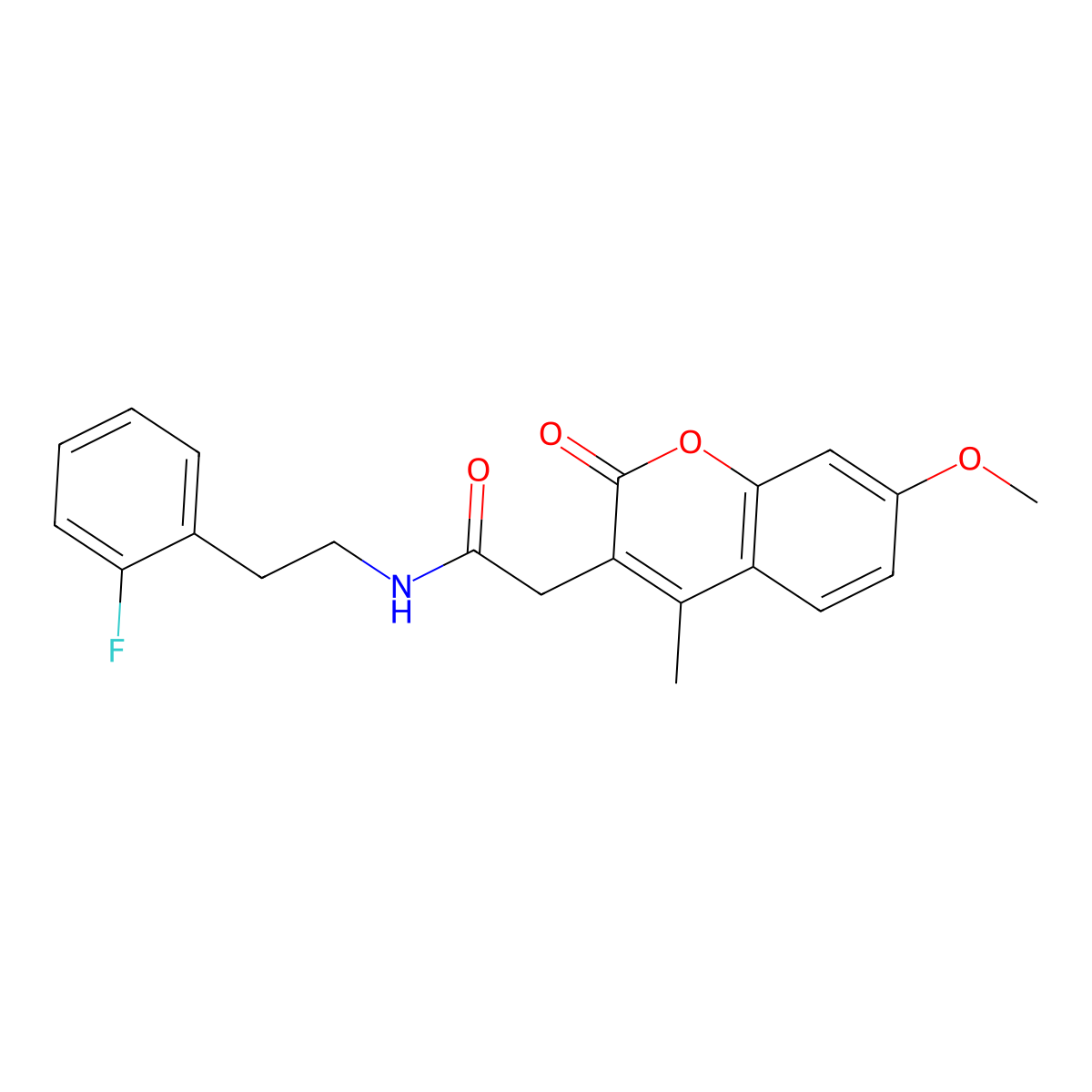 N-[2-(2-fluorophenyl)ethyl]-2-(7-methoxy-4-methyl-2-oxochromen-3-yl)acetamide molecular structure, CAS 853896-77-2