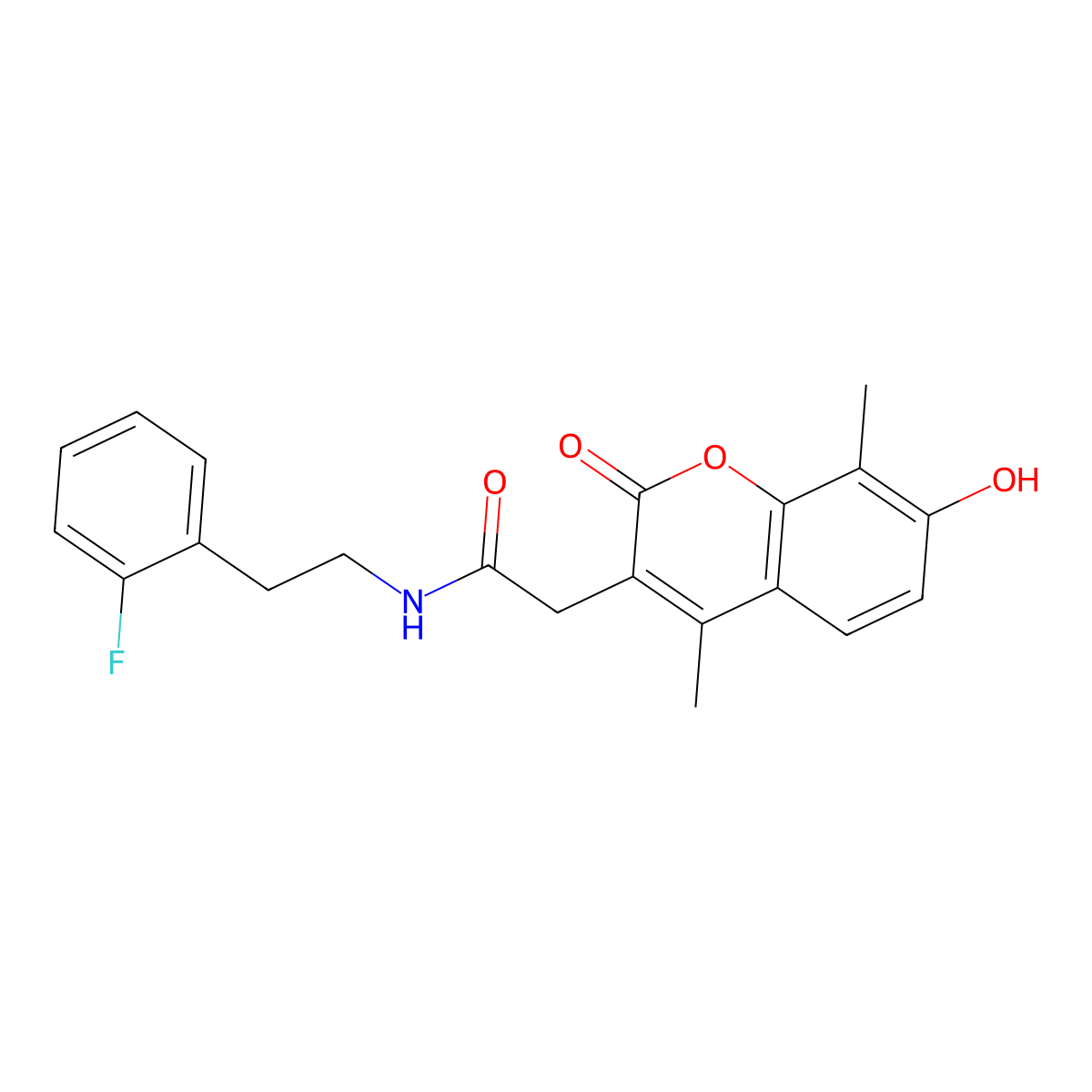 N~1~-(2-fluorophenethyl)-2-(7-hydroxy-4,8-dimethyl-2-oxo-2H-chromen-3-yl)acetamide molecular structure, CAS 853896-79-4