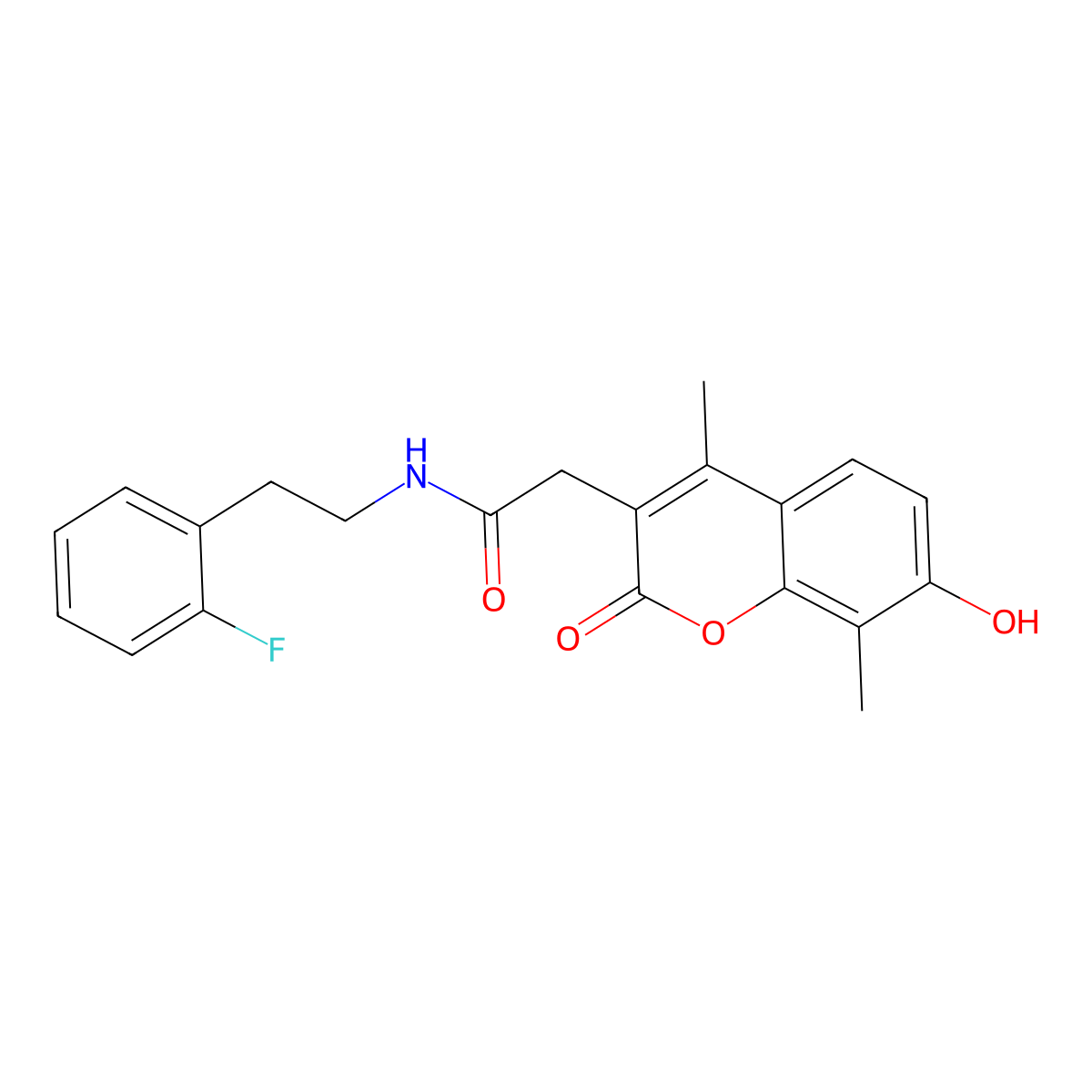 N~1~-(2-fluorophenethyl)-2-(7-hydroxy-4,8-dimethyl-2-oxo-2H-chromen-3-yl)acetamide molecular structure, CAS 853896-79-4
