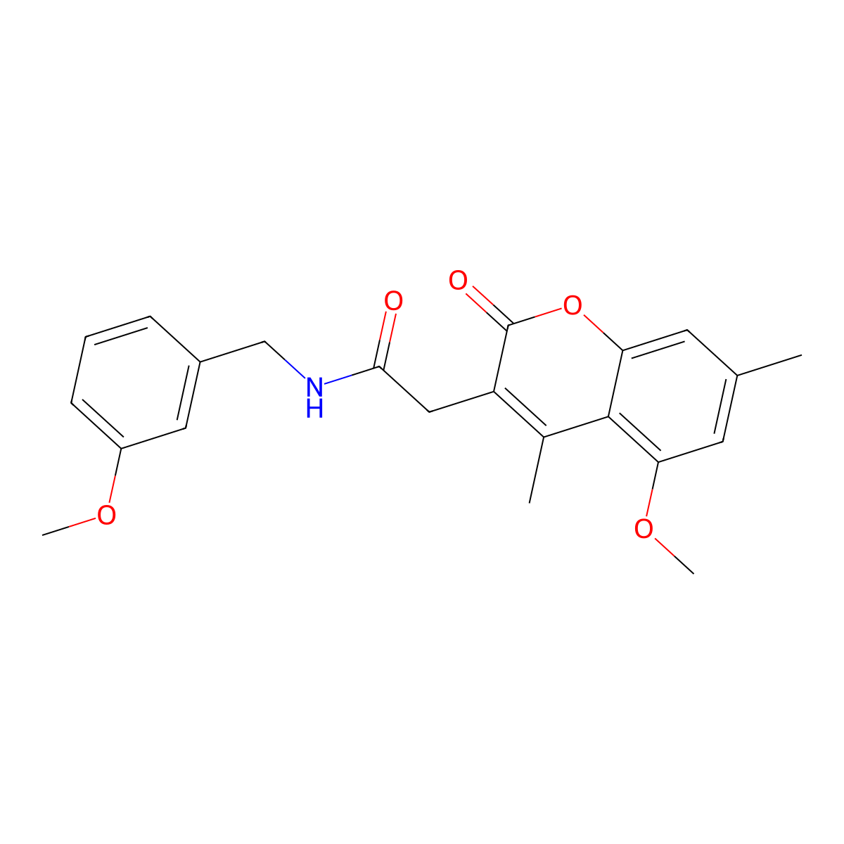 N-(3-methoxybenzyl)-2-(5-methoxy-4,7-dimethyl-2-oxo-2H-chromen-3-yl)acetamide molecular structure, CAS 853897-17-3