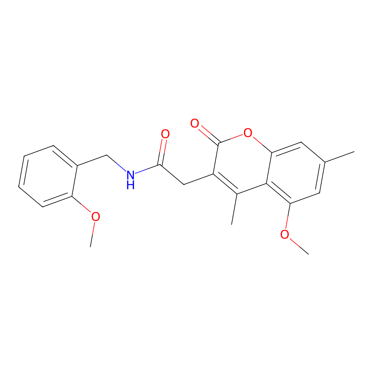 N-(2-methoxybenzyl)-2-(5-methoxy-4,7-dimethyl-2-oxo-2H-chromen-3-yl)acetamide molecular structure, CAS 853897-18-4