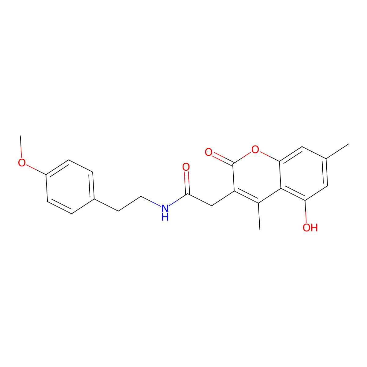 2-(5-hydroxy-4,7-dimethyl-2-oxochromen-3-yl)-N-[2-(4-methoxyphenyl)ethyl]acetamide molecular structure, CAS 853897-22-0