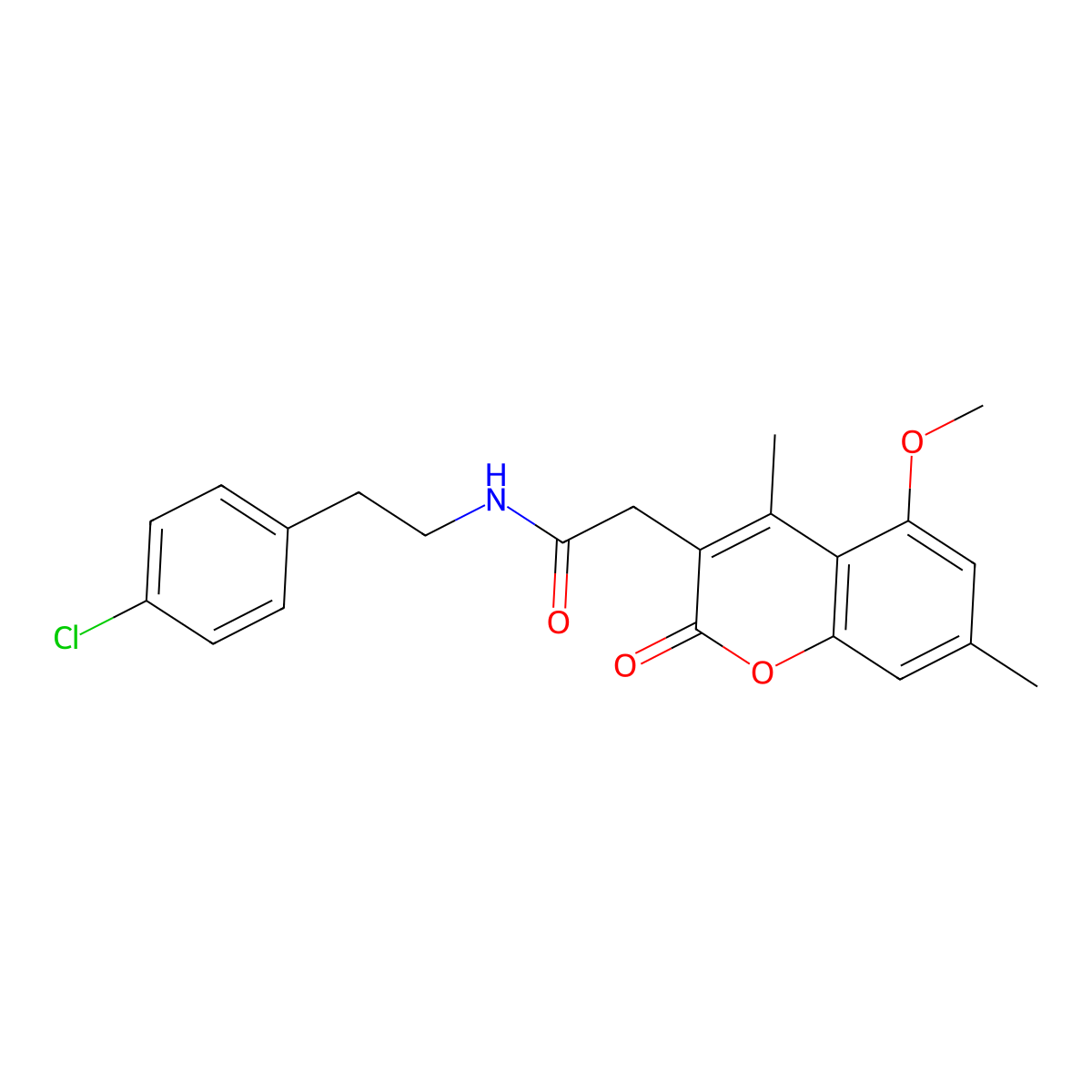 N-[2-(4-chlorophenyl)ethyl]-2-(5-methoxy-4,7-dimethyl-2-oxo-2H-chromen-3-yl)acetamide molecular structure, CAS 853897-24-2
