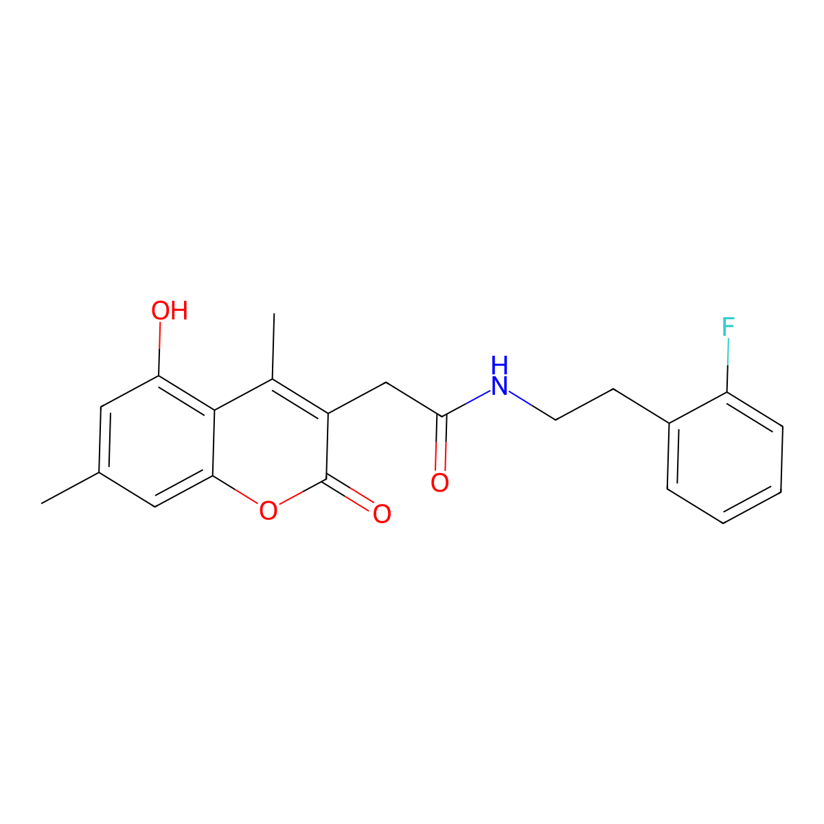 N-[2-(2-fluorophenyl)ethyl]-2-(5-hydroxy-4,7-dimethyl-2-oxochromen-3-yl)acetamide molecular structure, CAS 853897-26-4