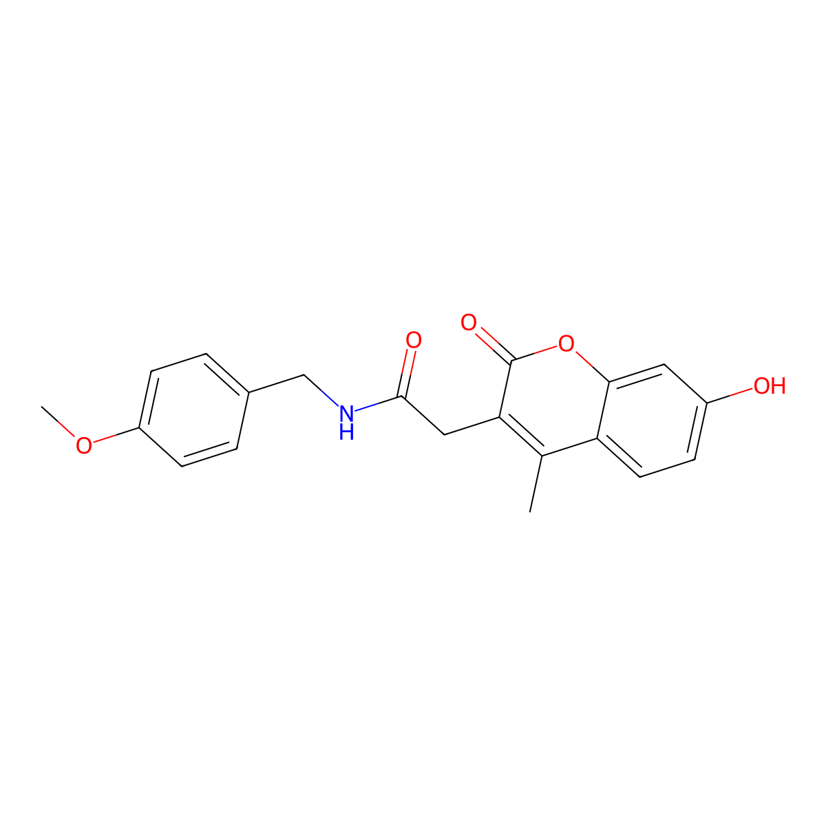 2-(7-hydroxy-4-methyl-2-oxo-2H-chromen-3-yl)-N-(4-methoxybenzyl)acetamide molecular structure, CAS 853897-32-2