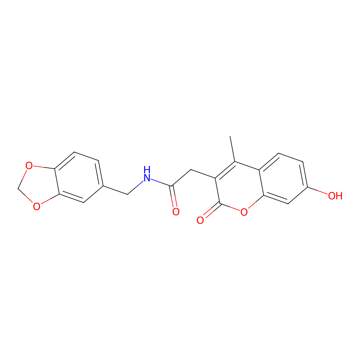 N-(1,3-benzodioxol-5-ylmethyl)-2-(7-hydroxy-4-methyl-2-oxo-2H-chromen-3-yl)acetamide molecular structure, CAS 853897-33-3