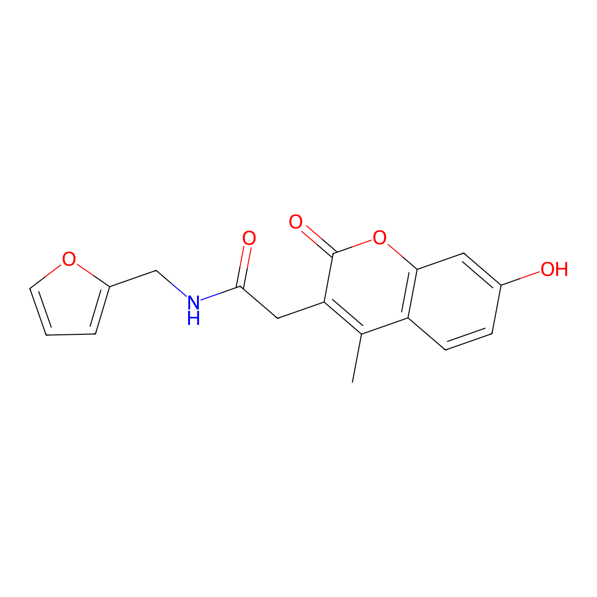 N-(furan-2-ylmethyl)-2-(7-hydroxy-4-methyl-2-oxo-2H-chromen-3-yl)acetamide molecular structure, CAS 853897-34-4