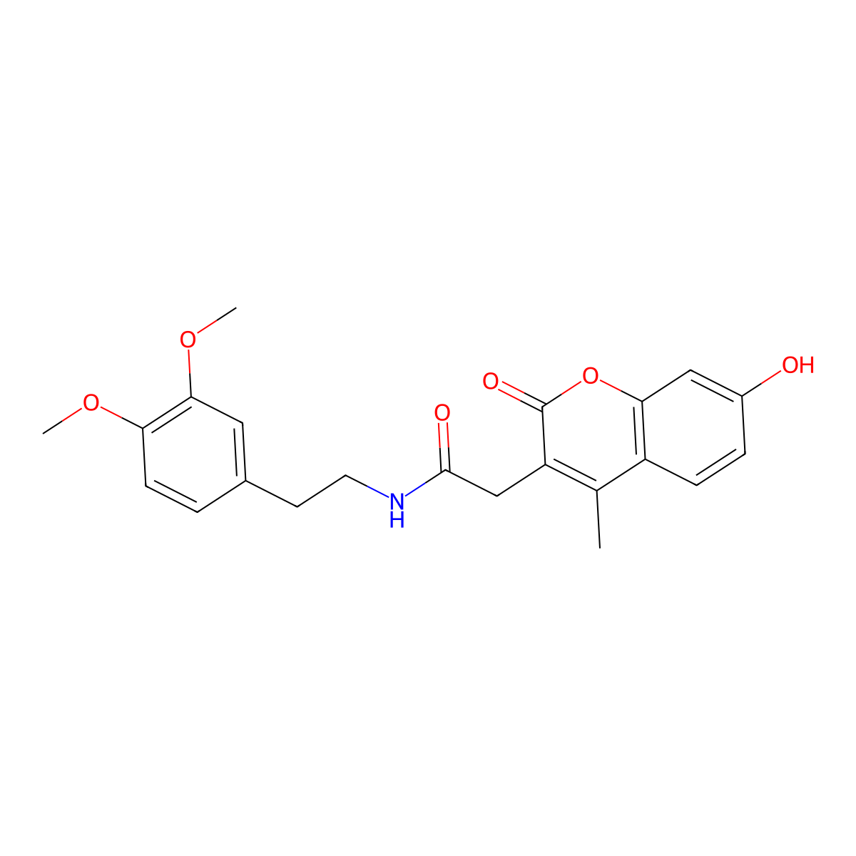 N-[2-(3,4-dimethoxyphenyl)ethyl]-2-(7-hydroxy-4-methyl-2-oxo-2H-chromen-3-yl)acetamide molecular structure, CAS 853897-39-9