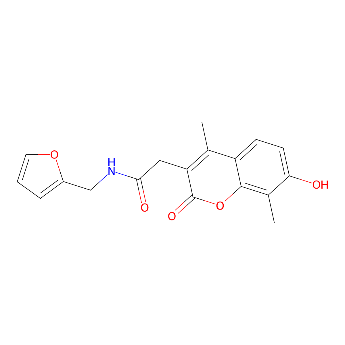 N-(2-furylmethyl)-2-(7-hydroxy-4,8-dimethyl-2-oxo-2H-chromen-3-yl)acetamide molecular structure, CAS 853897-46-8