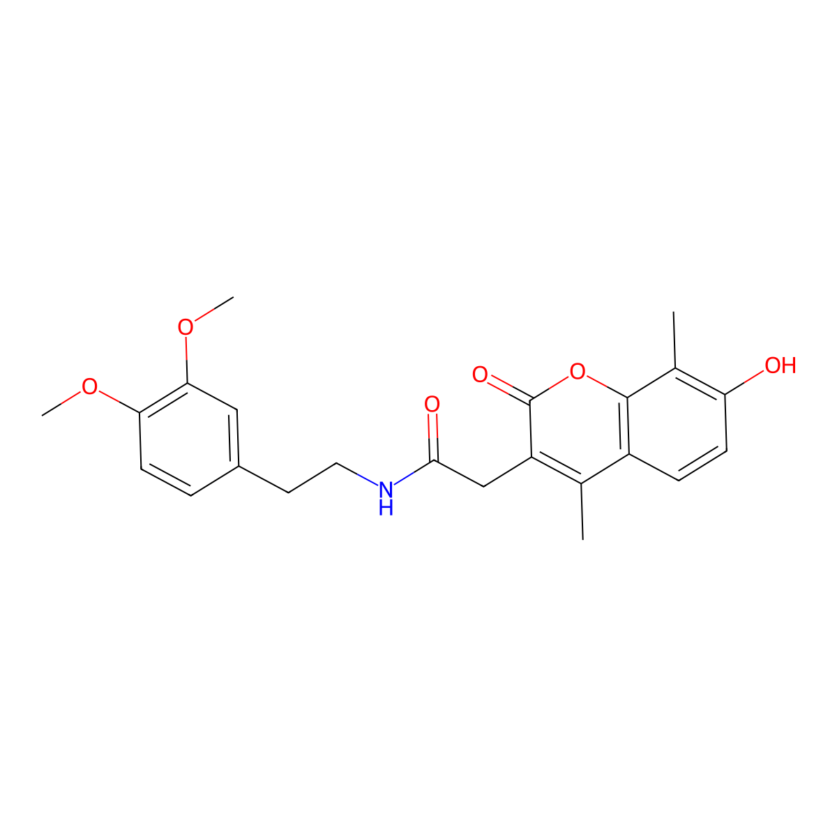 N-[2-(3,4-dimethoxyphenyl)ethyl]-2-(7-hydroxy-4,8-dimethyl-2-oxo-2H-chromen-3-yl)acetamide molecular structure, CAS 853897-51-5