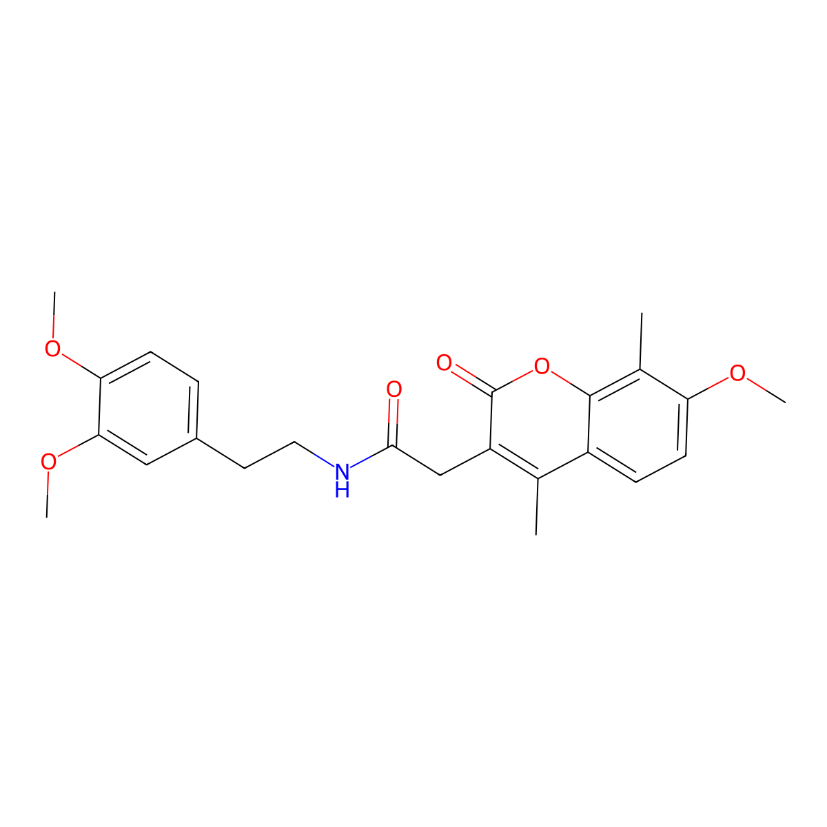 N-[2-(3,4-dimethoxyphenyl)ethyl]-2-(7-methoxy-4,8-dimethyl-2-oxo-2H-chromen-3-yl)acetamide molecular structure, CAS 853897-63-9