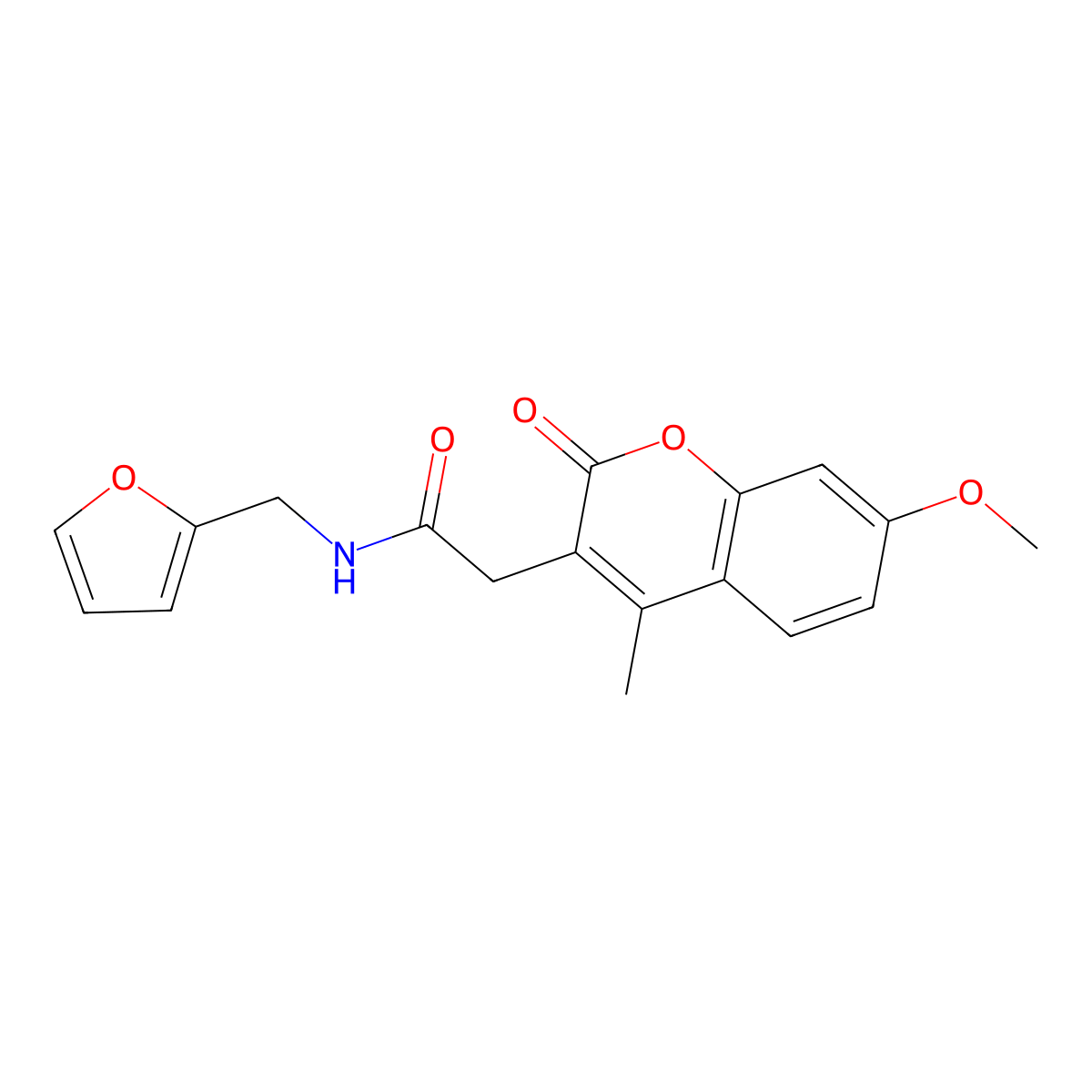 N-(2-furylmethyl)-2-(7-methoxy-4-methyl-2-oxo-2H-chromen-3-yl)acetamide molecular structure, CAS 853897-70-8