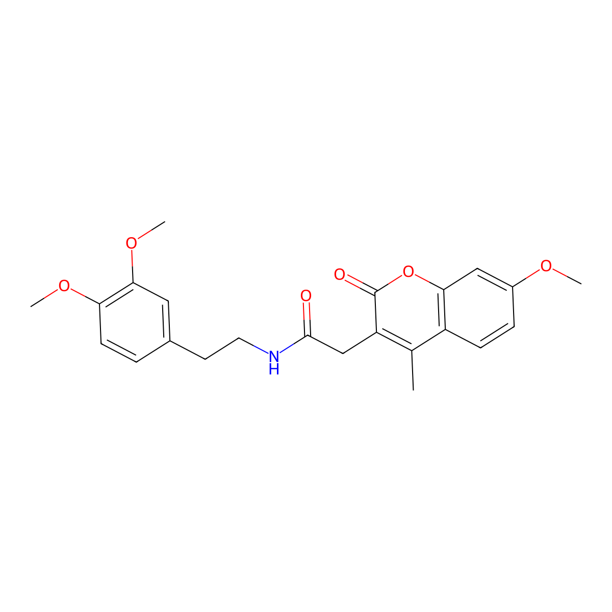 N-[2-(3,4-dimethoxyphenyl)ethyl]-2-(7-methoxy-4-methyl-2-oxo-2H-chromen-3-yl)acetamide molecular structure, CAS 853897-75-3