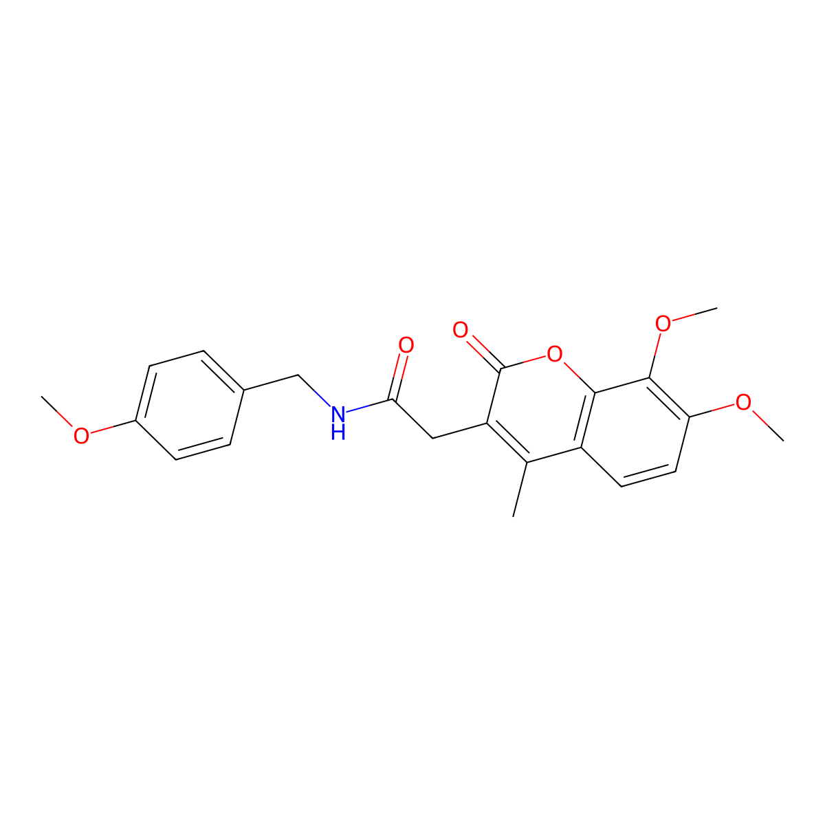 2-(7,8-dimethoxy-4-methyl-2-oxo-2H-chromen-3-yl)-N-(4-methoxybenzyl)acetamide molecular structure, CAS 853898-12-1