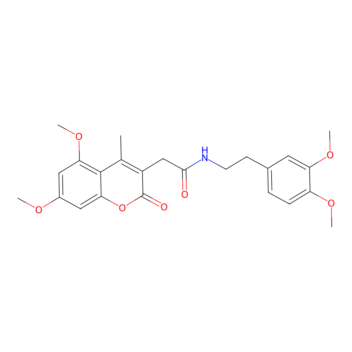 2-(5,7-dimethoxy-4-methyl-2-oxo-2H-chromen-3-yl)-N-[2-(3,4-dimethoxyphenyl)ethyl]acetamide molecular structure, CAS 853898-31-4