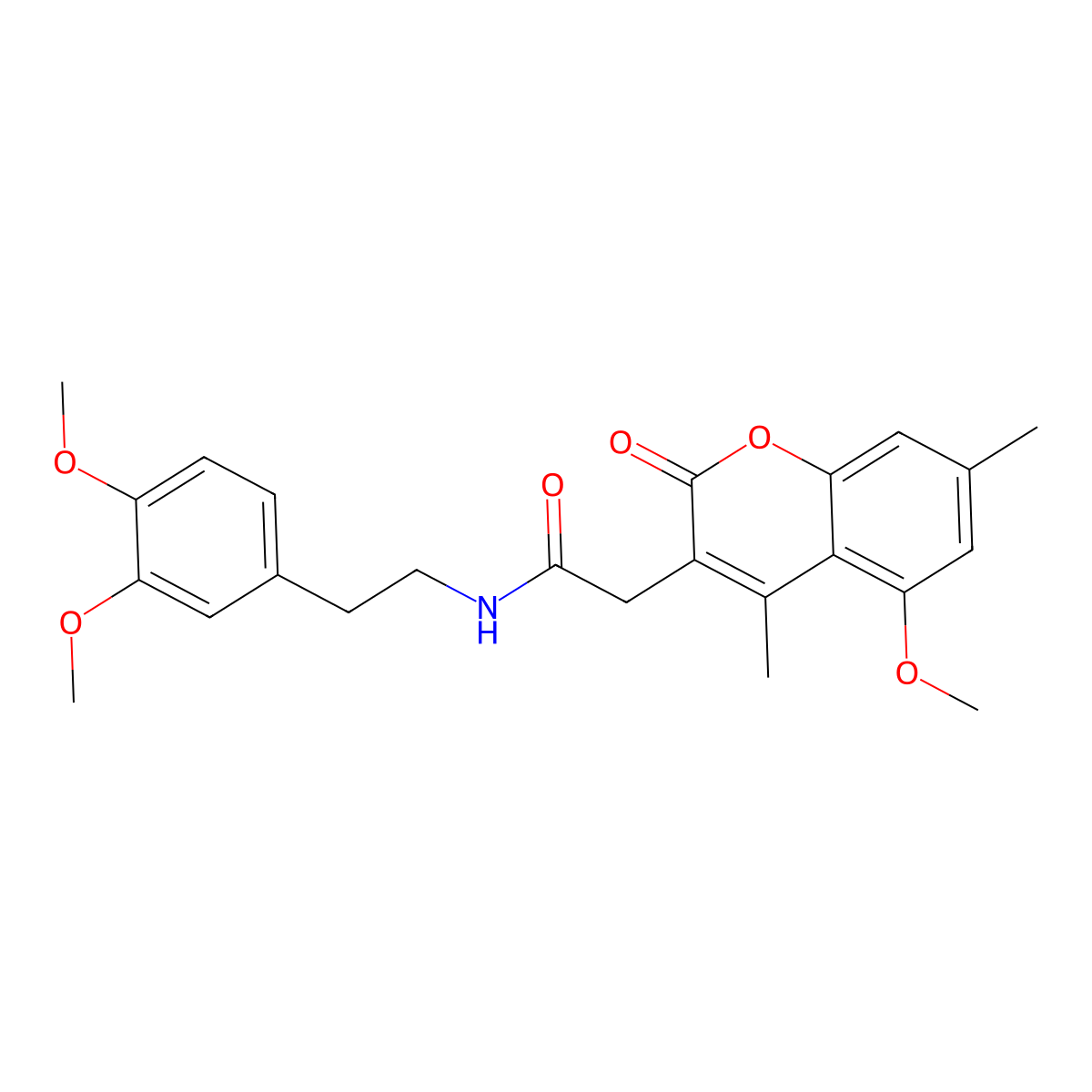 N-[2-(3,4-dimethoxyphenyl)ethyl]-2-(5-methoxy-4,7-dimethyl-2-oxo-2H-chromen-3-yl)acetamide molecular structure, CAS 853898-43-8