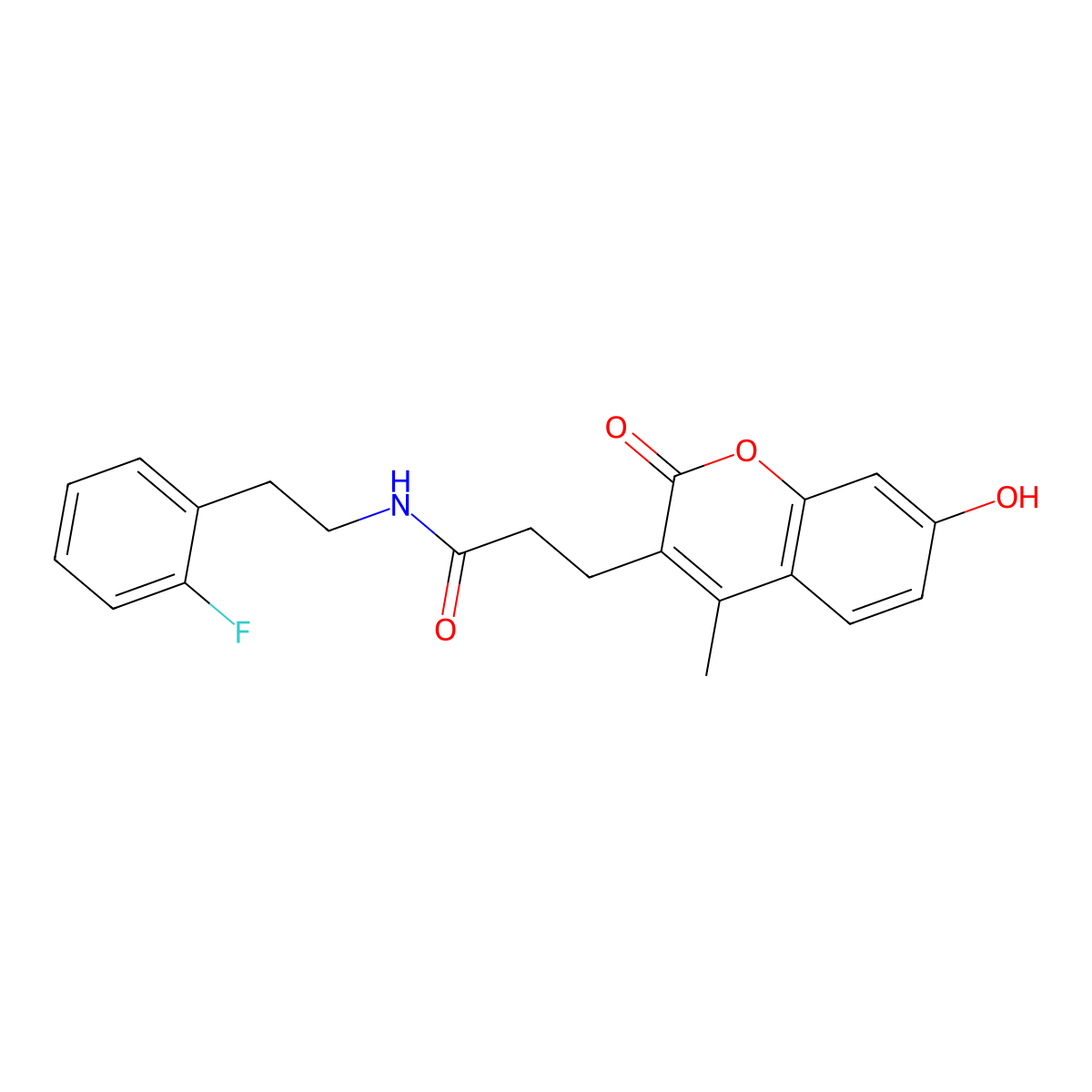 N-[2-(2-fluorophenyl)ethyl]-3-(7-hydroxy-4-methyl-2-oxo-2H-chromen-3-yl)propanamide molecular structure, CAS 853898-72-3