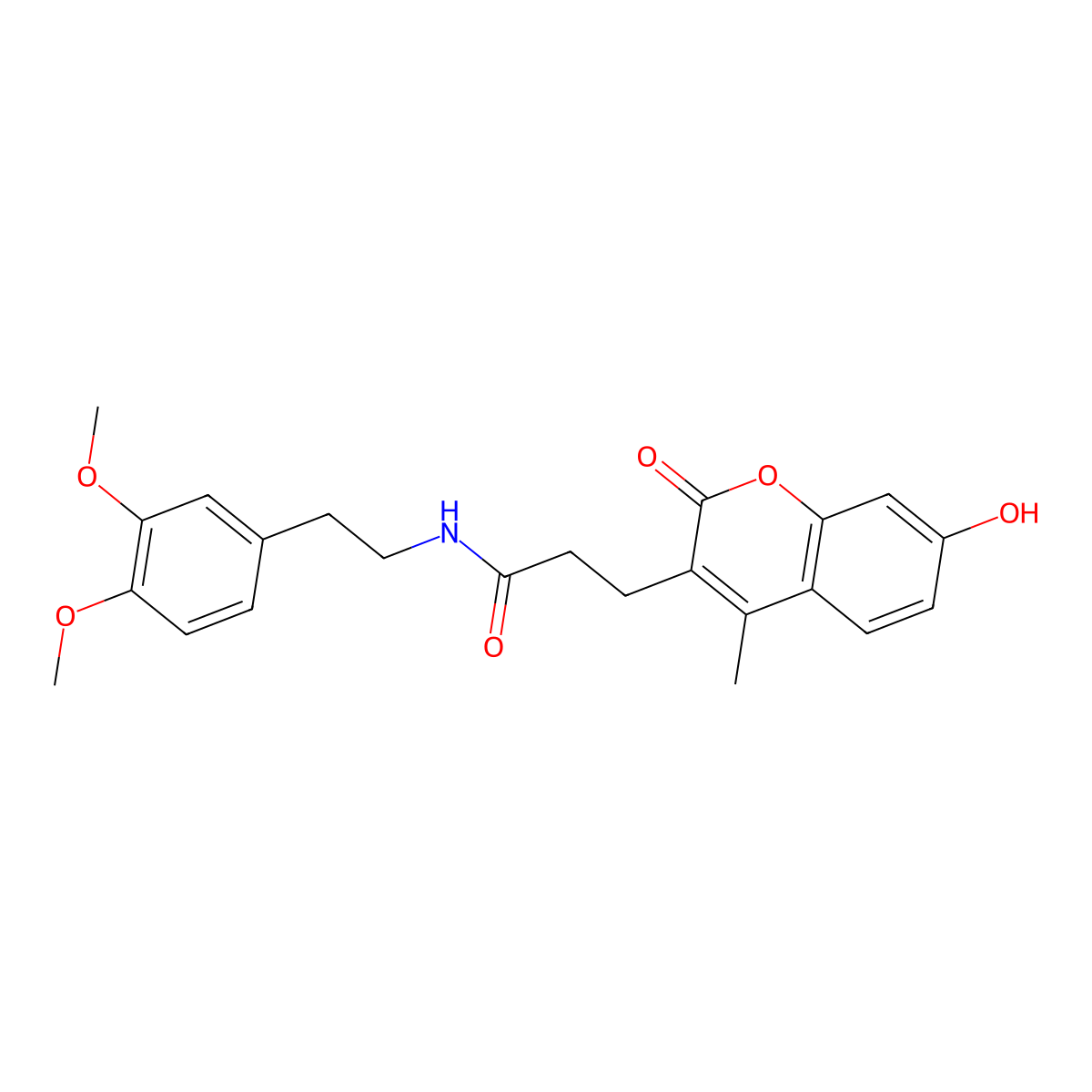 N-[2-(3,4-dimethoxyphenyl)ethyl]-3-(7-hydroxy-4-methyl-2-oxo-2H-chromen-3-yl)propanamide molecular structure, CAS 853898-83-6