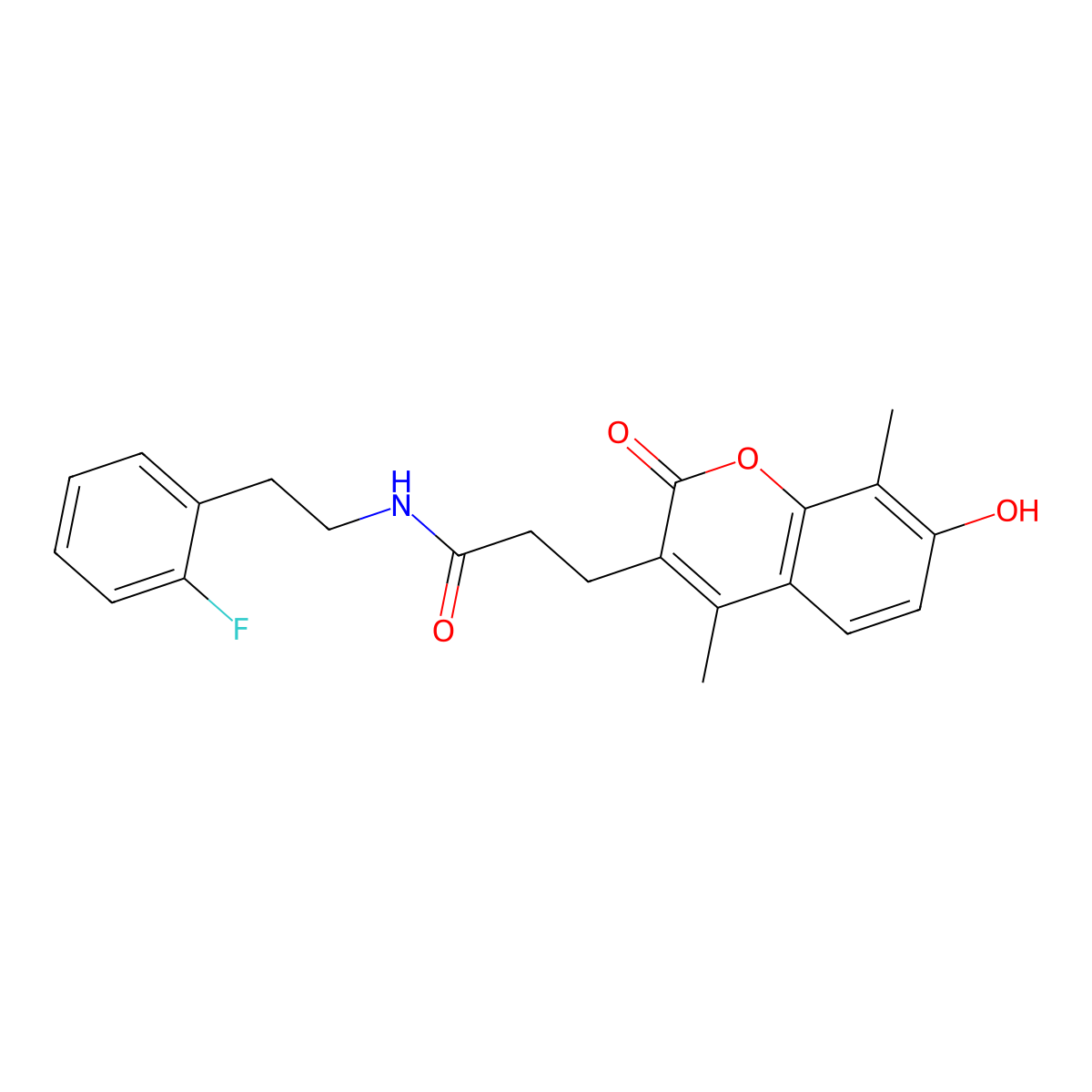 N-[2-(2-fluorophenyl)ethyl]-3-(7-hydroxy-4,8-dimethyl-2-oxo-2H-chromen-3-yl)propanamide molecular structure, CAS 853899-17-9