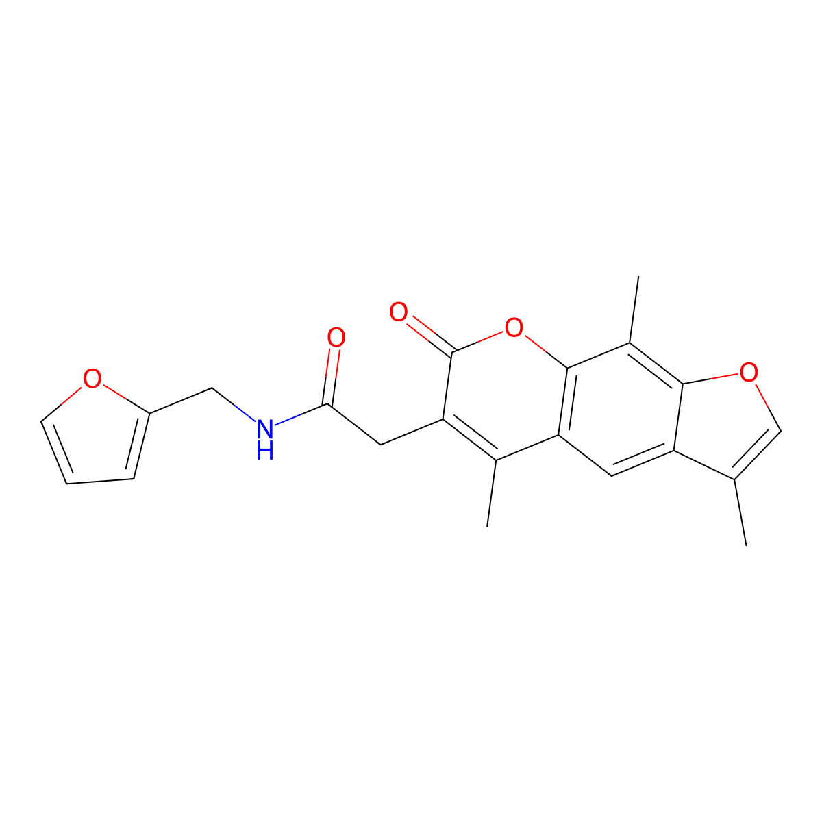 N-(2-furylmethyl)-2-(3,5,9-trimethyl-7-oxo-7H-furo[3,2-g]chromen-6-yl)acetamide molecular structure, CAS 853900-55-7