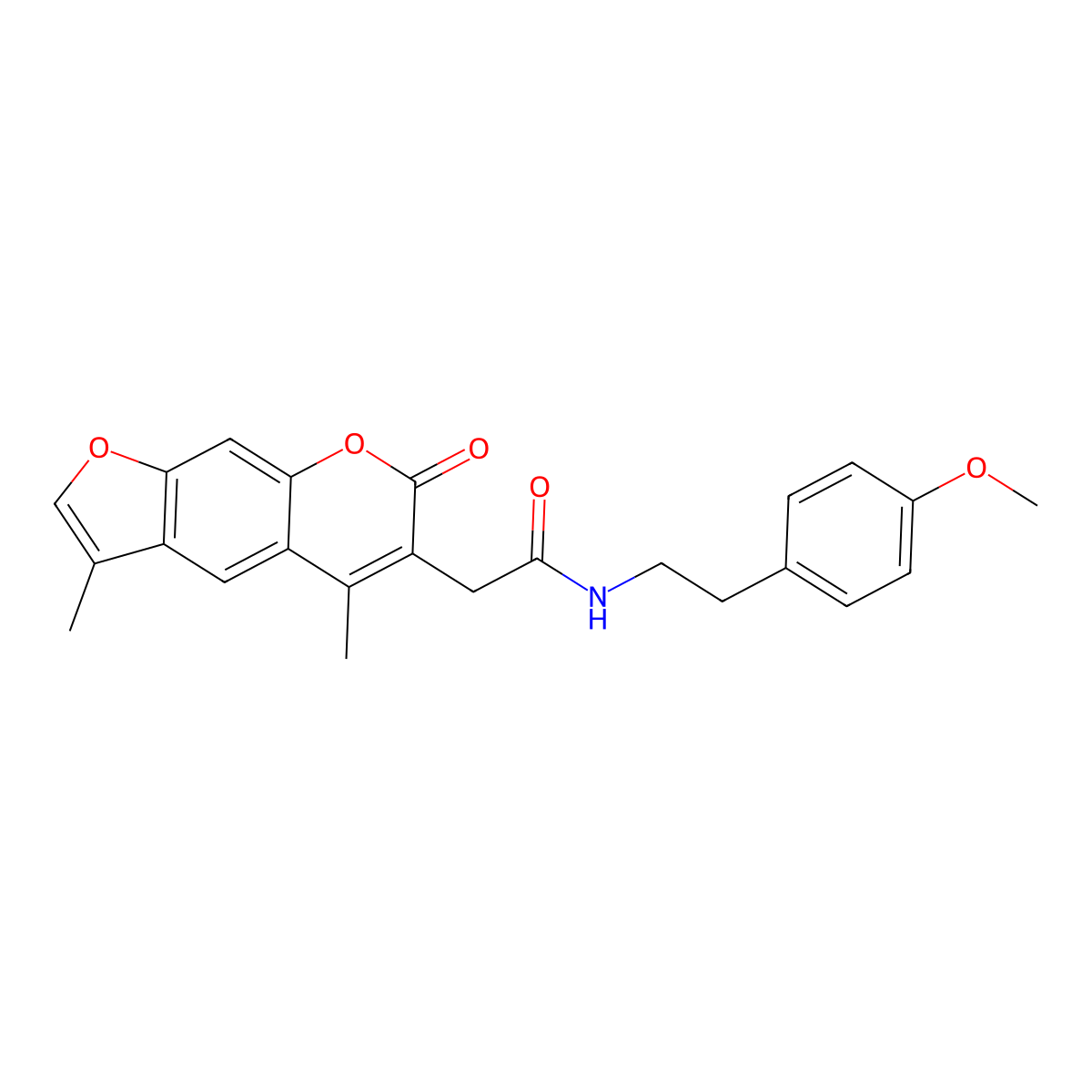 2-(3,5-dimethyl-7-oxo-7H-furo[3,2-g]chromen-6-yl)-N-[2-(4-methoxyphenyl)ethyl]acetamide molecular structure, CAS 853901-20-9