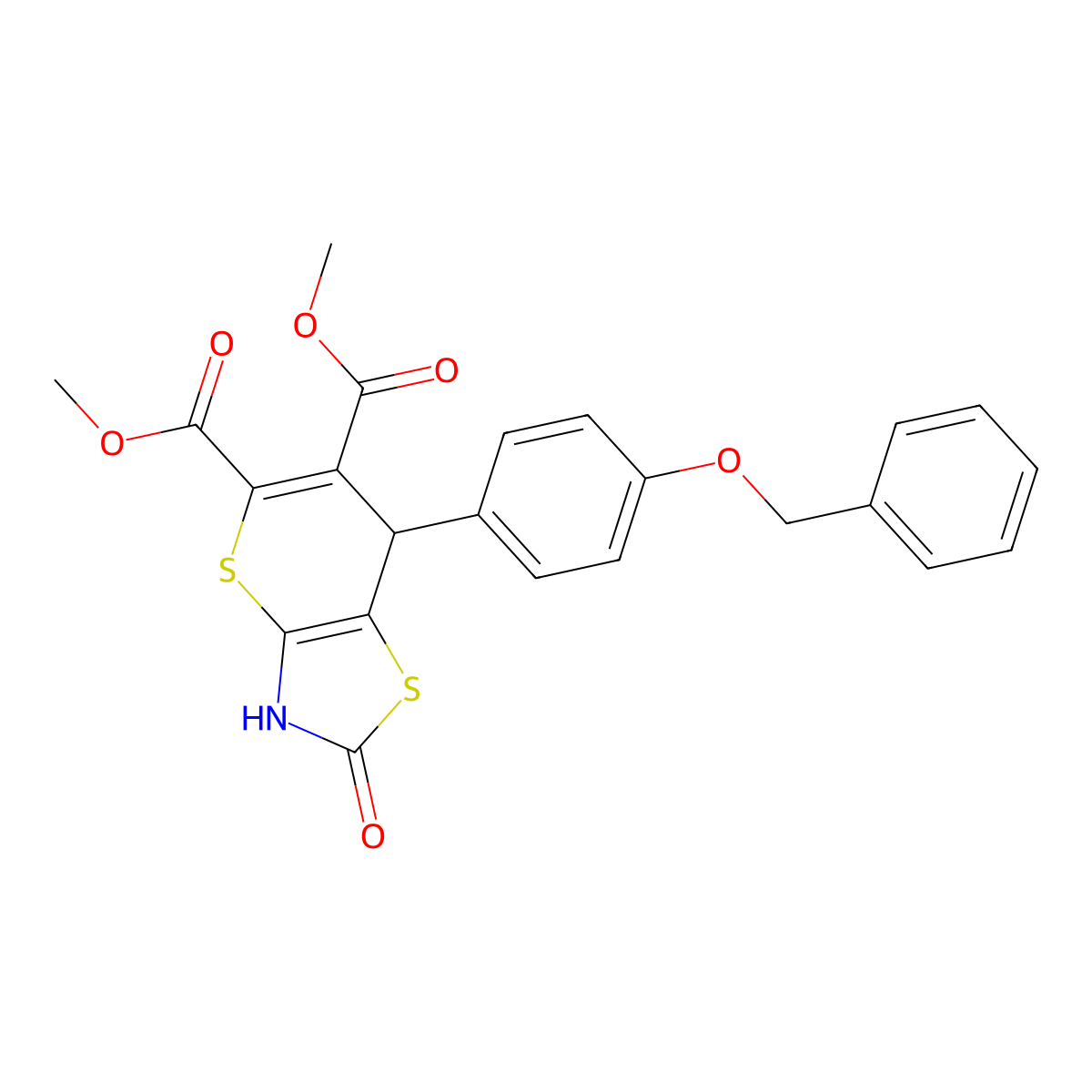 dimethyl 7-[4-(benzyloxy)phenyl]-2-oxo-3,7-dihydro-2H-thiopyrano[2,3-d][1,3]thiazole-5,6-dicarboxylate molecular structure, CAS 853901-89-0