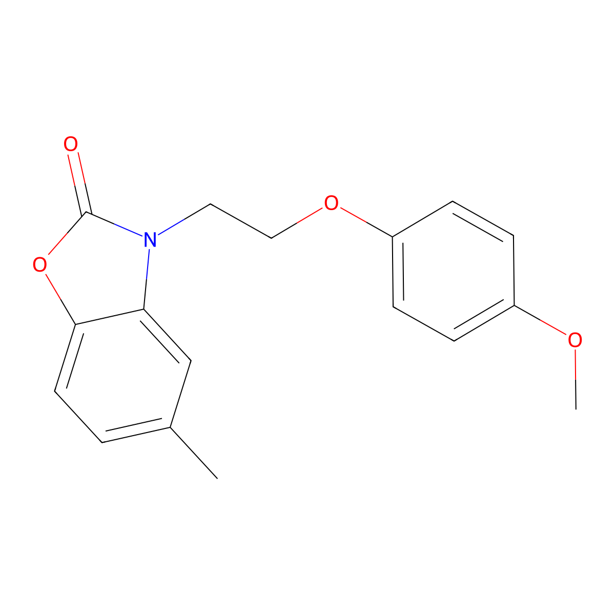 3-[2-(4-methoxyphenoxy)ethyl]-5-methyl-1,3-benzoxazol-2(3H)-one molecular structure, CAS 853902-08-6