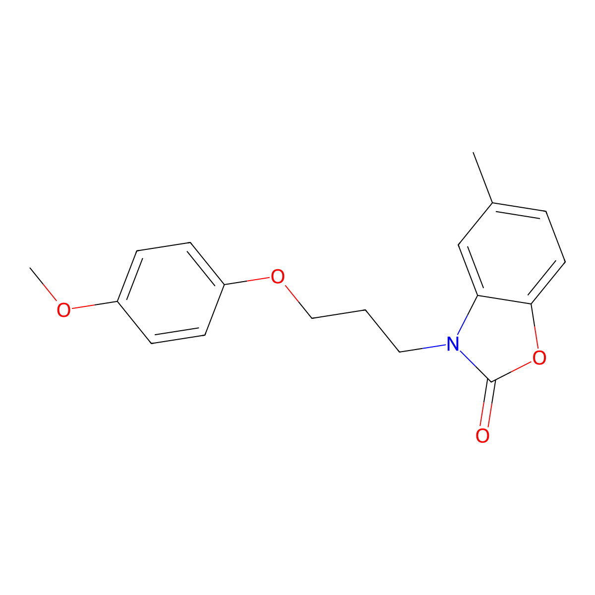 3-[3-(4-methoxyphenoxy)propyl]-5-methyl-1,3-benzoxazol-2(3H)-one molecular structure, CAS 853902-09-7