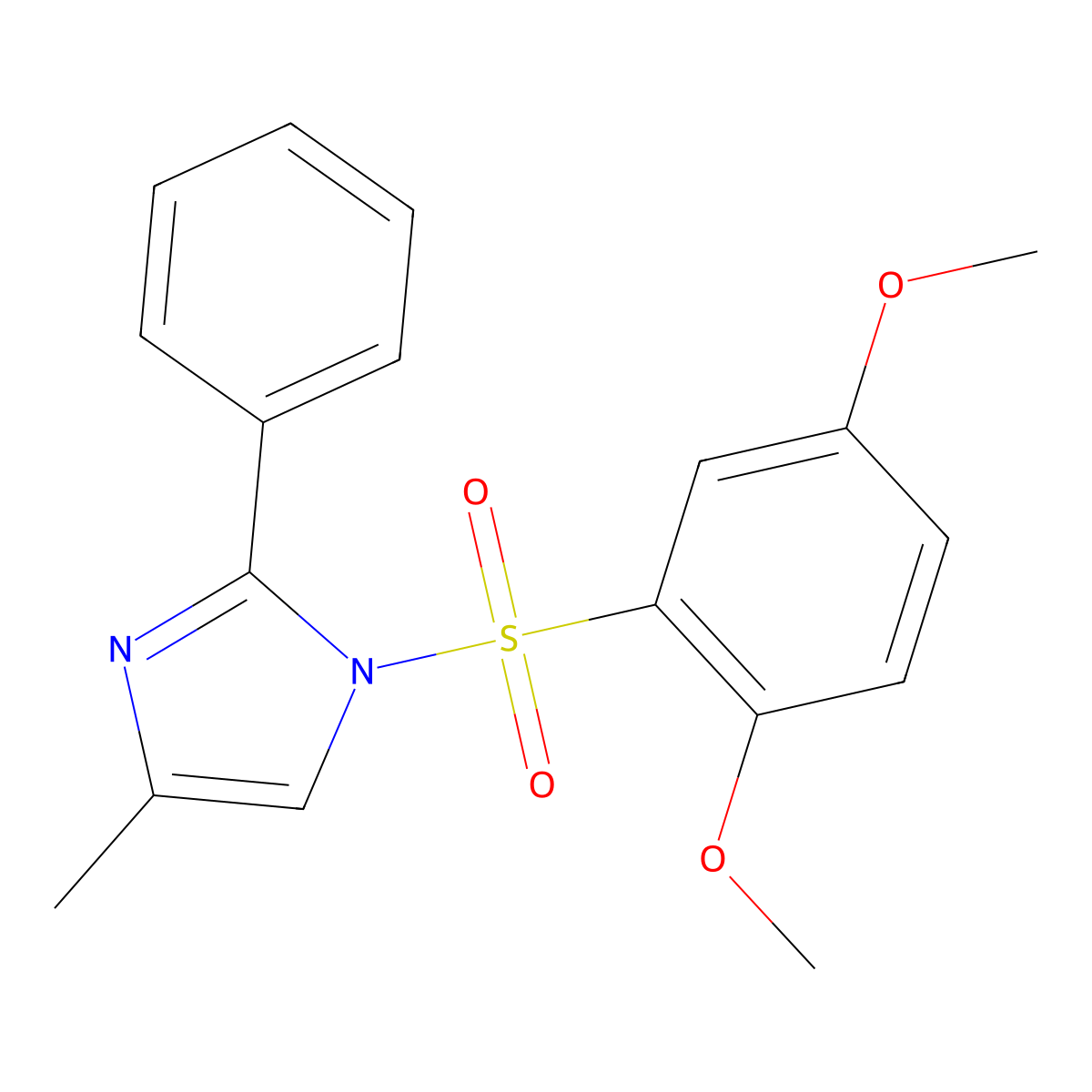 1-[(2,5-dimethoxyphenyl)sulfonyl]-4-methyl-2-phenyl-1H-imidazole molecular structure, CAS 853902-38-2