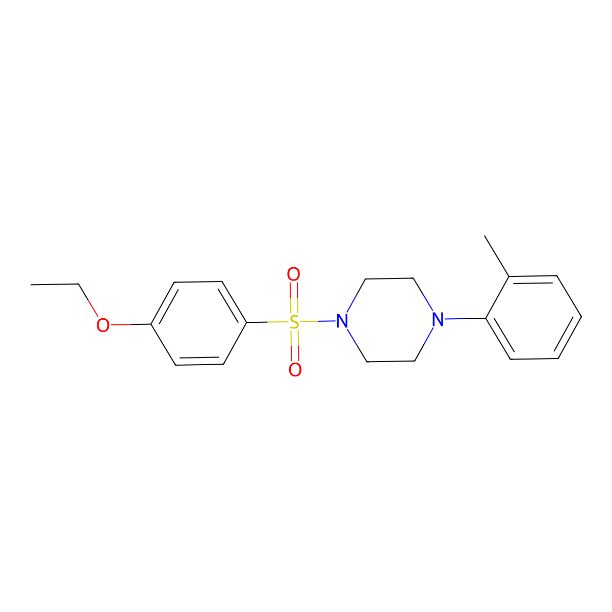1-[(4-Ethoxyphenyl)sulfonyl]-4-(2-methylphenyl)piperazine molecular structure, CAS 853902-41-7