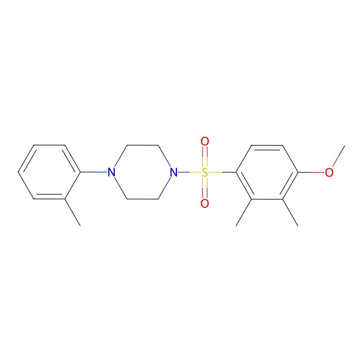 1-(4-Methoxy-2,3-dimethylbenzenesulfonyl)-4-(2-methylphenyl)piperazine molecular structure, CAS 853902-42-8