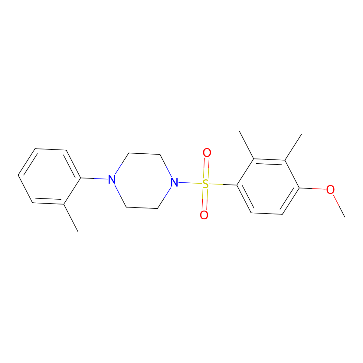 1-(4-Methoxy-2,3-dimethylbenzenesulfonyl)-4-(2-methylphenyl)piperazine molecular structure, CAS 853902-42-8