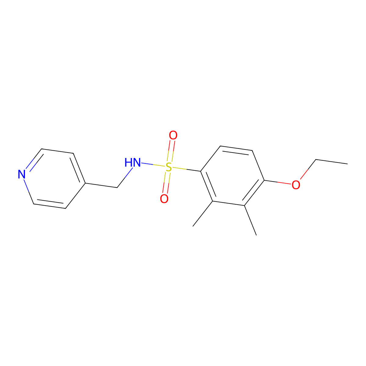 4-ethoxy-2,3-dimethyl-N-(pyridin-4-ylmethyl)benzenesulfonamide molecular structure, CAS 853902-43-9