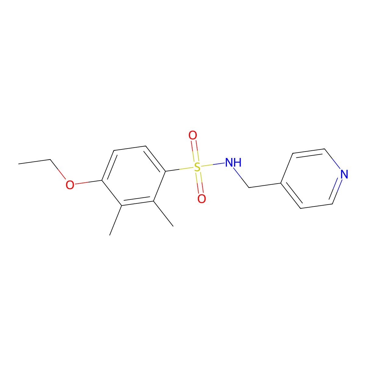4-ethoxy-2,3-dimethyl-N-(pyridin-4-ylmethyl)benzenesulfonamide molecular structure, CAS 853902-43-9