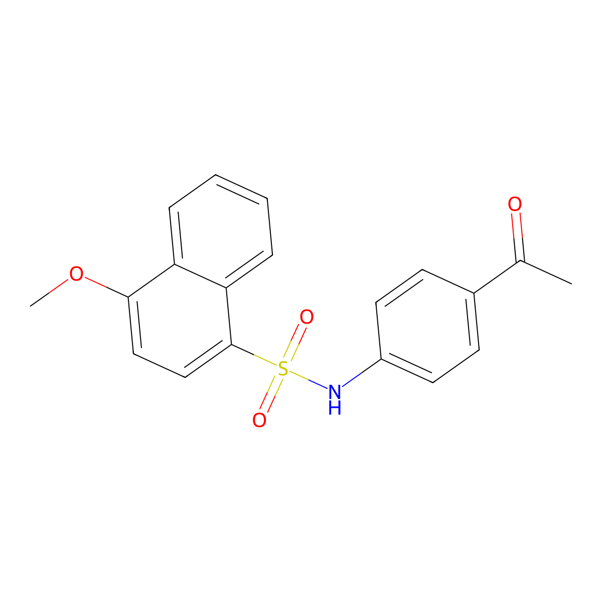 N-(4-acetylphenyl)-4-methoxynaphthalene-1-sulfonamide molecular structure, CAS 853902-51-9