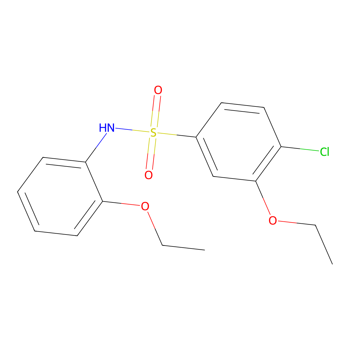 4-chloro-3-ethoxy-N-(2-ethoxyphenyl)benzenesulfonamide molecular structure, CAS 853902-52-0