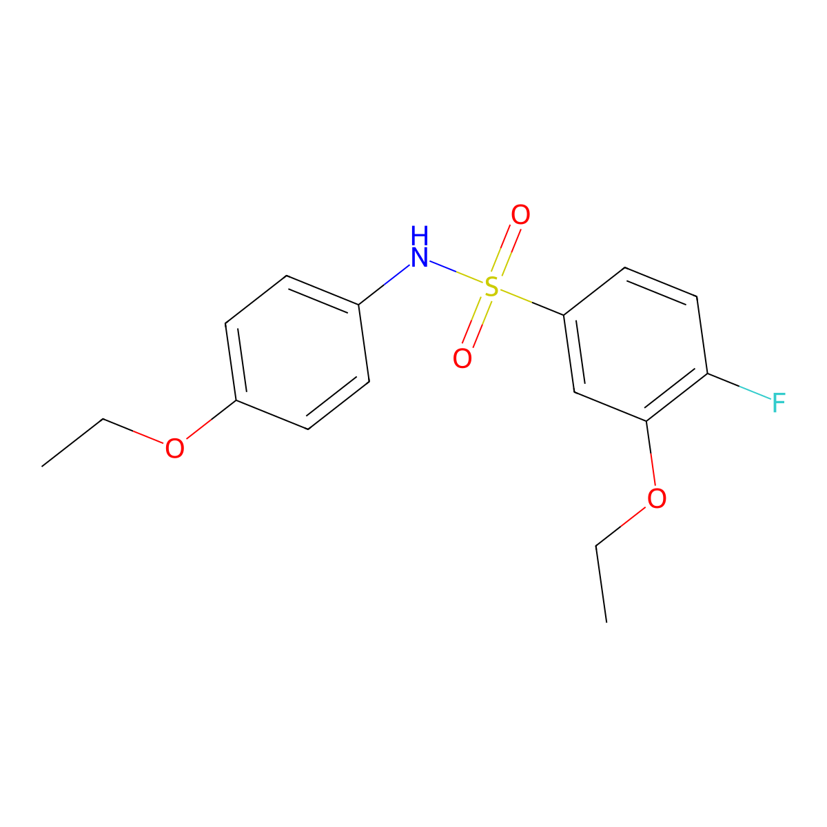 3-ethoxy-N-(4-ethoxyphenyl)-4-fluorobenzenesulfonamide molecular structure, CAS 853902-53-1