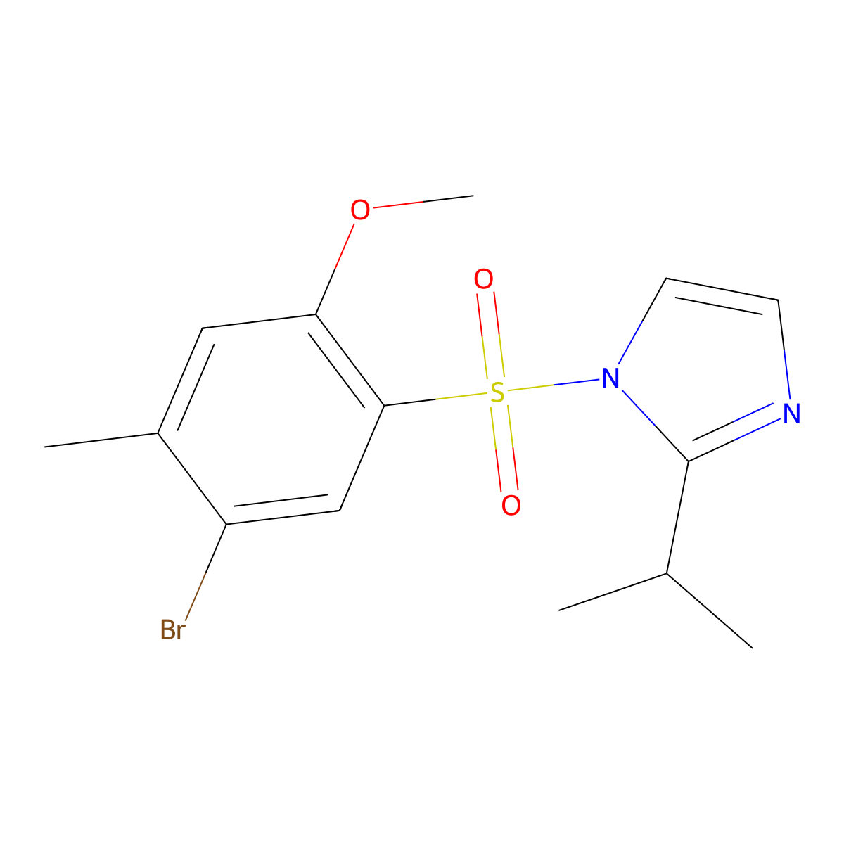 1-[(5-bromo-2-methoxy-4-methylphenyl)sulfonyl]-2-isopropyl-1H-imidazole molecular structure, CAS 853902-55-3