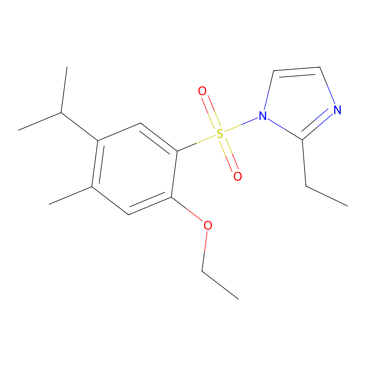 1-[(2-ethoxy-5-isopropyl-4-methylphenyl)sulfonyl]-2-ethyl-1H-imidazole molecular structure, CAS 853902-59-7