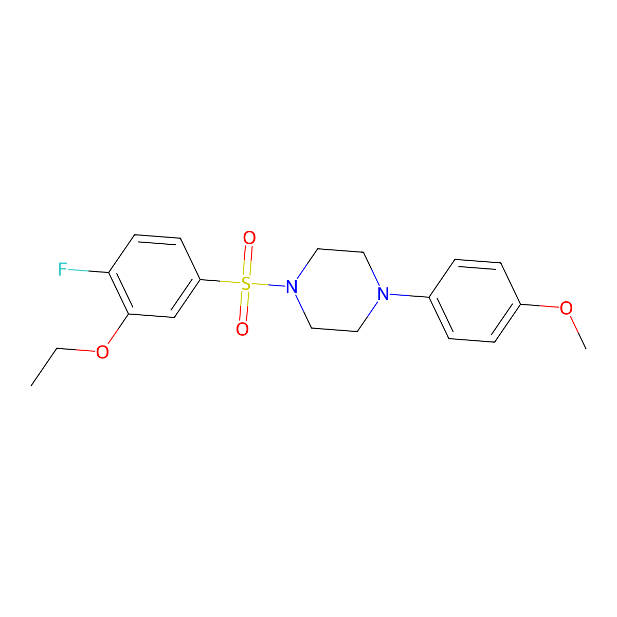 1-(3-Ethoxy-4-fluorobenzenesulfonyl)-4-(4-methoxyphenyl)piperazine molecular structure, CAS 853902-60-0