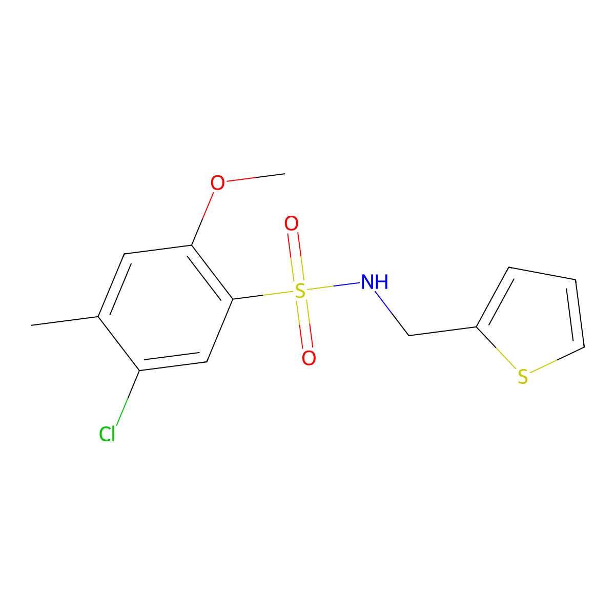 [(5-Chloro-2-methoxy-4-methylphenyl)sulfonyl](2-thienylmethyl)amine molecular structure, CAS 853902-61-1