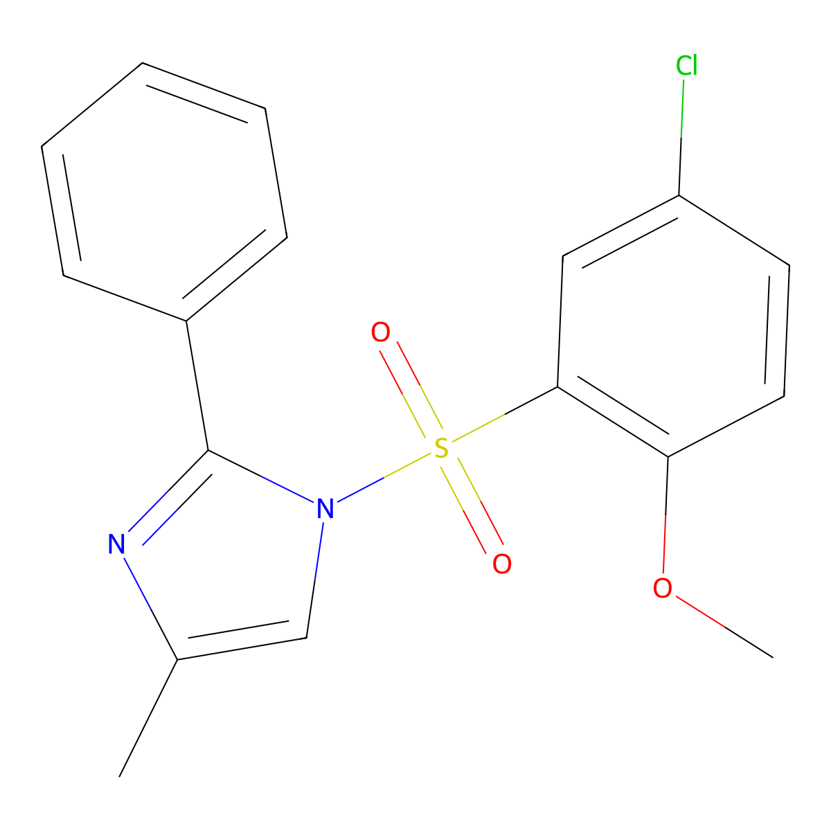 4-Chloro-1-methoxy-2-[(4-methyl-2-phenylimidazolyl)sulfonyl]benzene molecular structure, CAS 853902-65-5