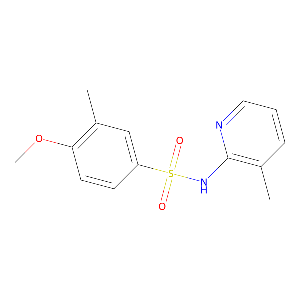 4-methoxy-3-methyl-N-(3-methylpyridin-2-yl)benzenesulfonamide molecular structure, CAS 853902-74-6