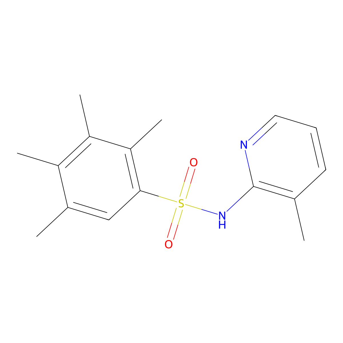 (3-Methyl(2-pyridyl))[(2,3,4,5-tetramethylphenyl)sulfonyl]amine molecular structure, CAS 853902-80-4