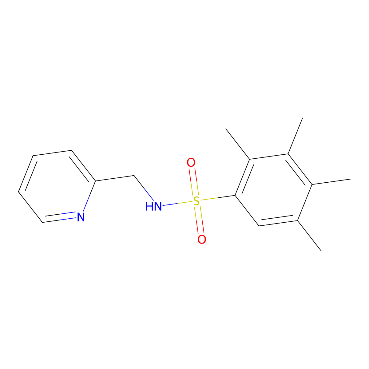 (2-Pyridylmethyl)[(2,3,4,5-tetramethylphenyl)sulfonyl]amine molecular structure, CAS 853902-81-5