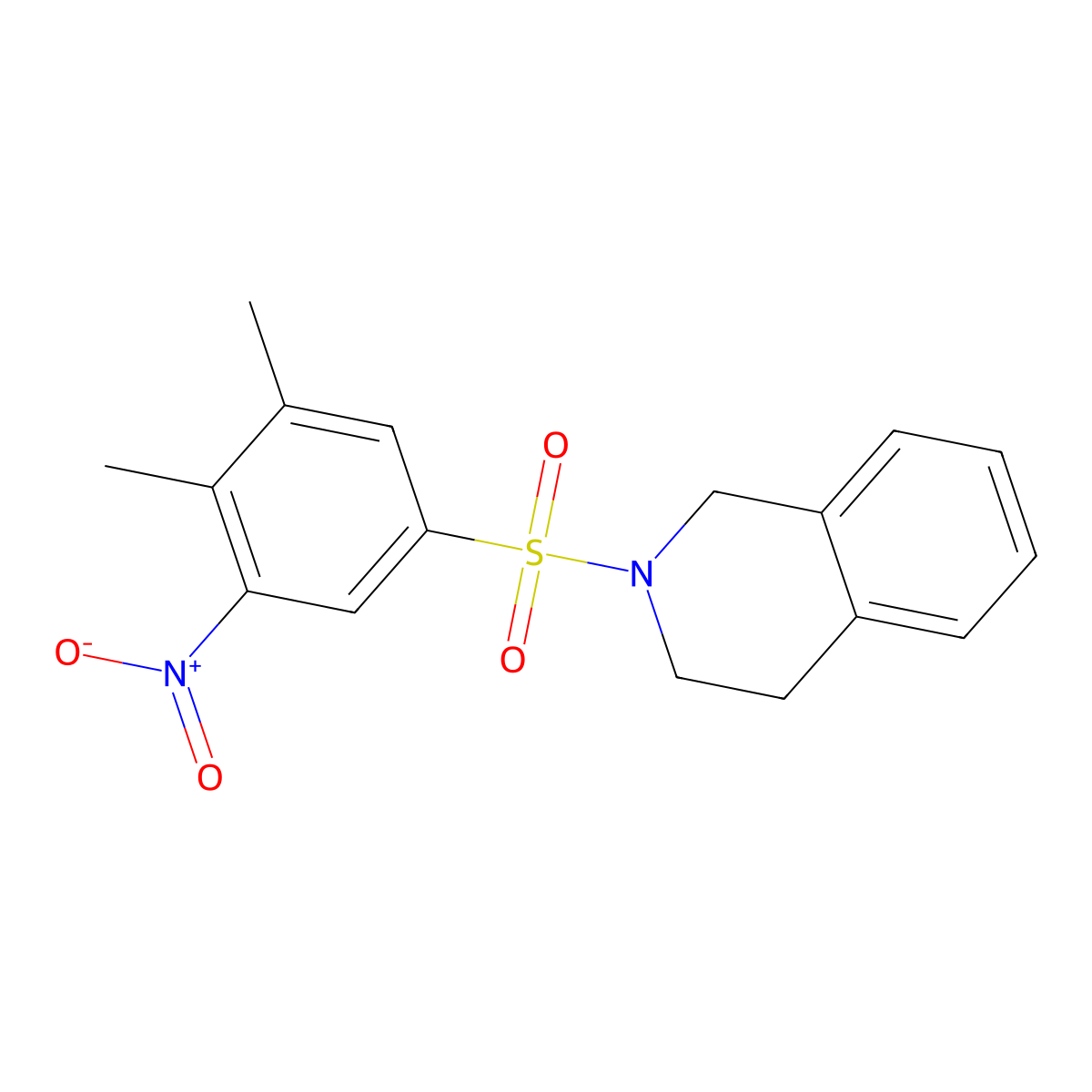 2-(3,4-Dimethyl-5-nitrobenzenesulfonyl)-1,2,3,4-tetrahydroisoquinoline molecular structure, CAS 853902-85-9
