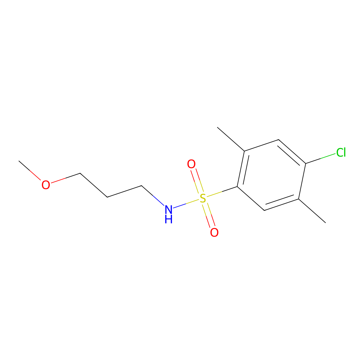 4-chloro-N-(3-methoxypropyl)-2,5-dimethylbenzenesulfonamide molecular structure, CAS 853902-86-0